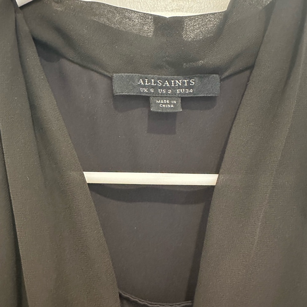 Allsaints Ava Tie Top in dark grey - Picture 4 of 5
